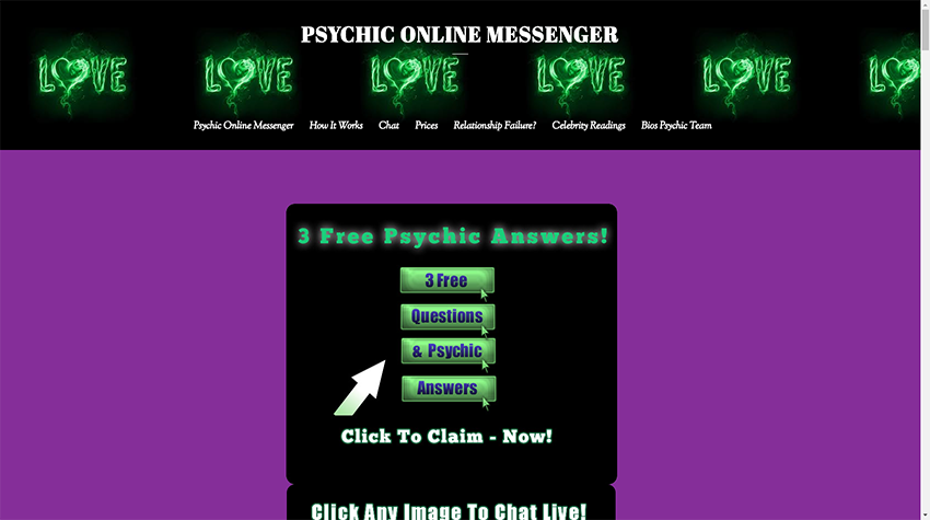 Psychic Online Messenger is a website built by Wheels4WebSites.co.uk. The site attracts new visitors and converts them into paying customers